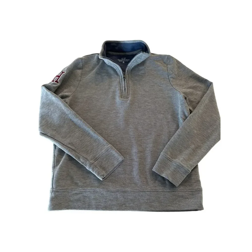Vineyard Vines Gray Quarter Zip Pullover Sweatshirt Size Medium (10/12)